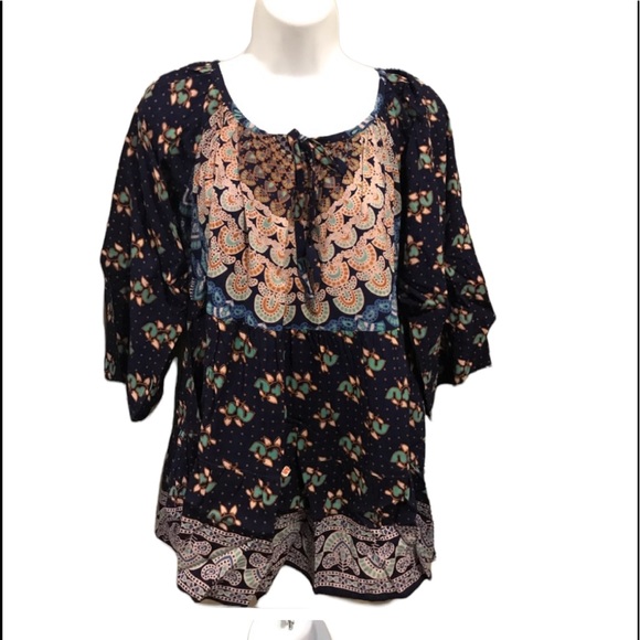 NWT. Sacred Threads Blouse.  229164.  BL/GR - Picture 2 of 10